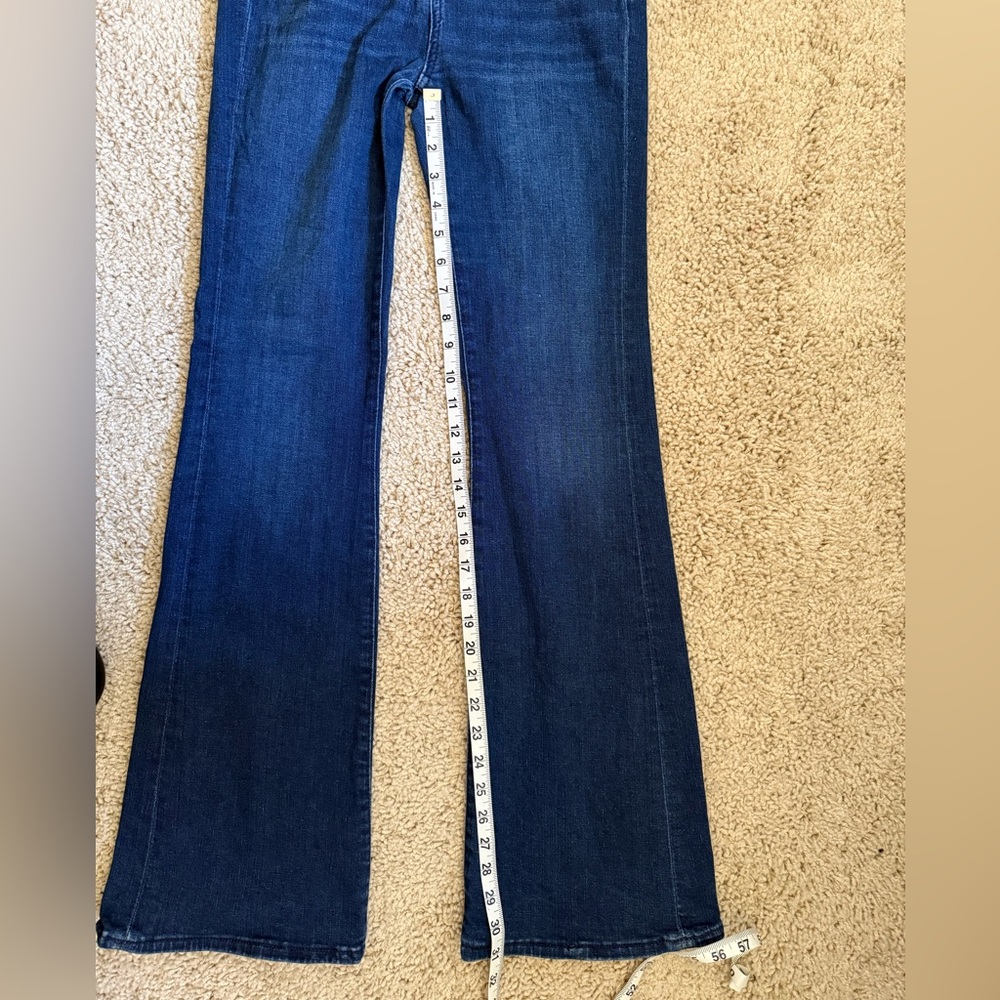 LOFT High Rise Slim Flare Jeans Size 25 Dark Wash Stretch Denim - Picture 12 of 12